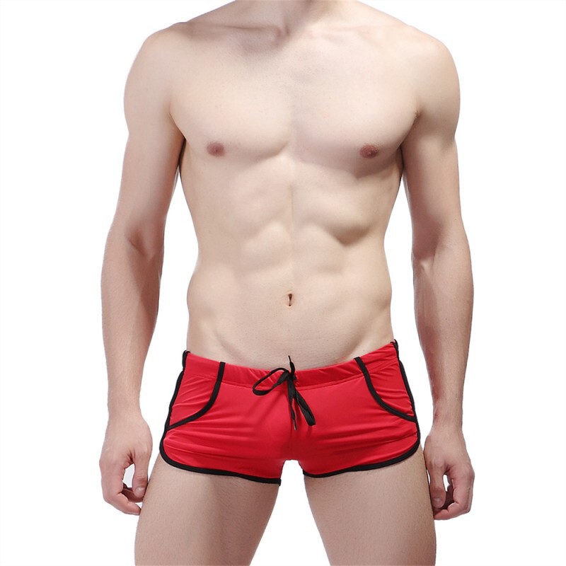 genuine goods men's foreign trade boxer inner swimming trunks men's spare four-corner swimming trunks pocket design wholesale men's 4008D