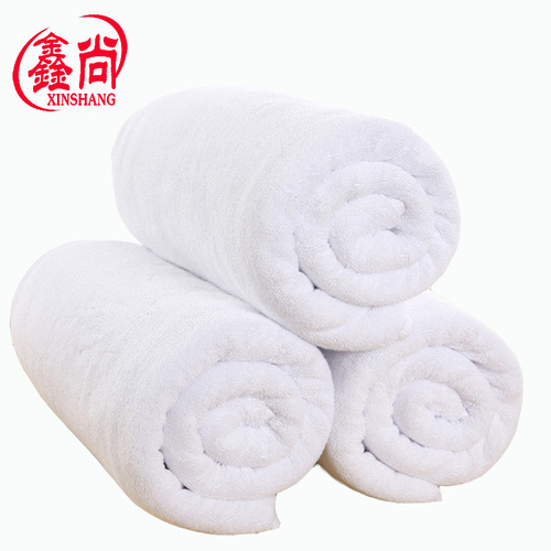 Manufacturer wholesale 1*2 meter large absorbent bath towel hotel thickened and enlarged beauty salon foreign trade pure cotton white bath towel customization