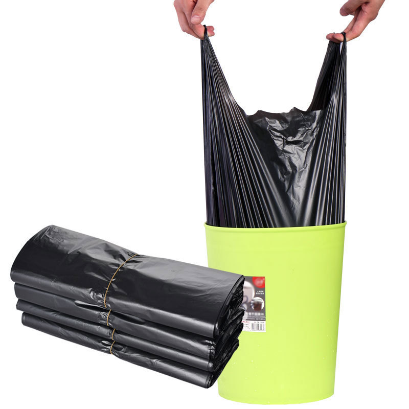 Garbage bag portable household kitchen disposable vest bag large thick black plastic bag convenient bag wholesale