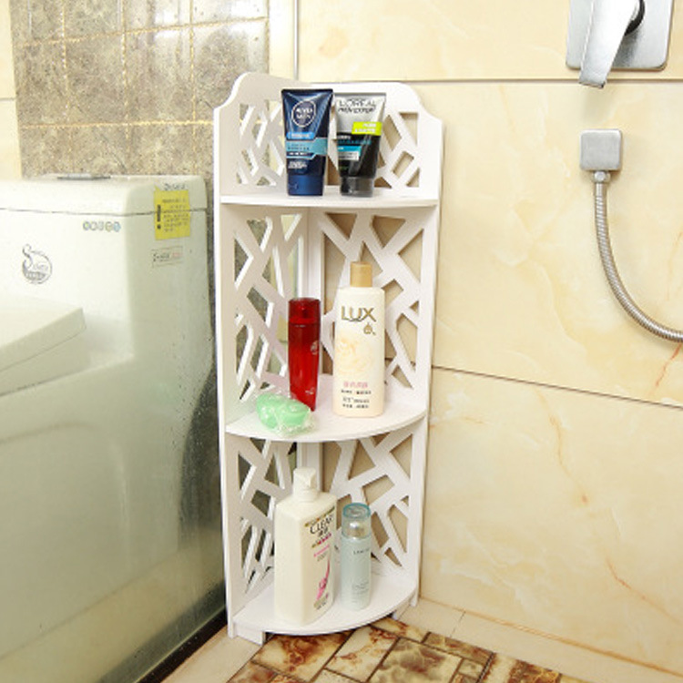 Estante de almacenamiento de baño impermeable baño estante de esquina piso triángulo estante baño Baño estante de almacenamiento