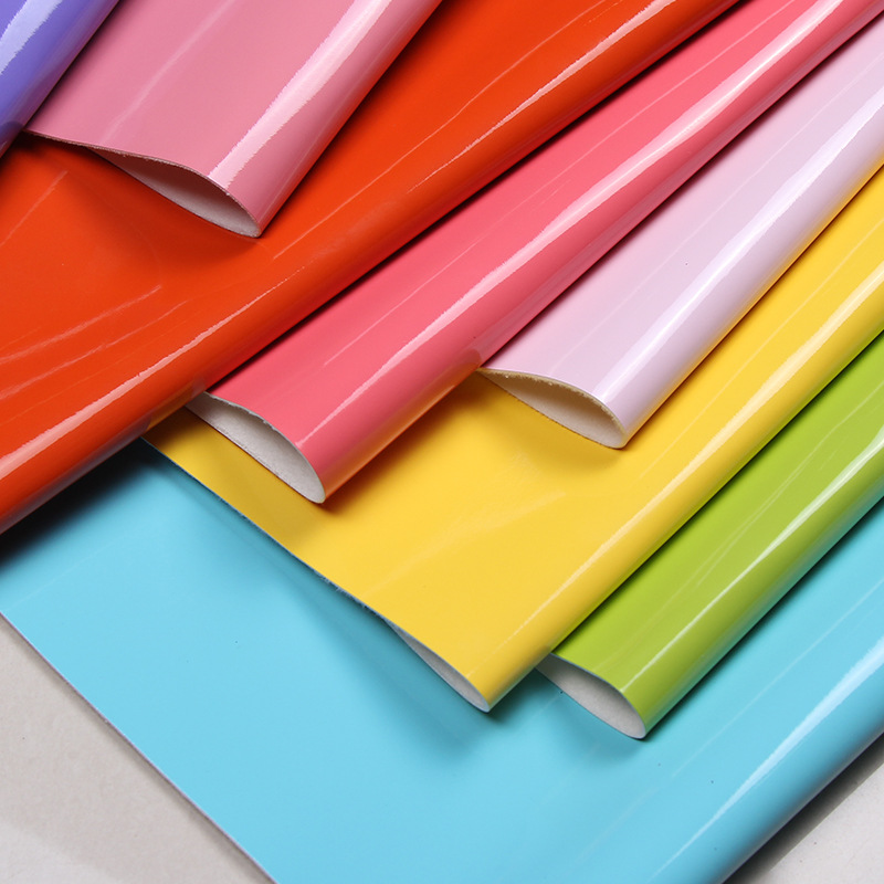 6p环保 全pu镜面革面料手袋箱包沙发鞋材人造皮革亮面无折痕漆皮