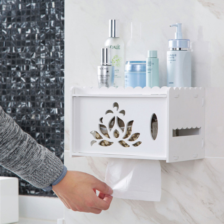 Placa de plástico de madera sanitaria caja de papel higiénico sin perforar titular de tejido higiénico caja de papel higiénico caja de almacenamiento de rack caja de pañuelos