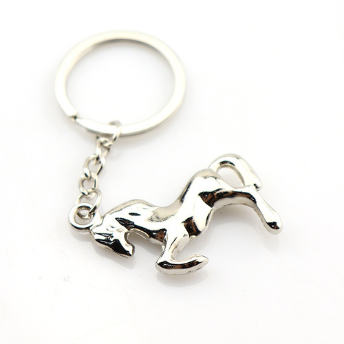 Creative metal pony keychain pendant customized trendy men's car keychain zodiac horse keychain pegasus key