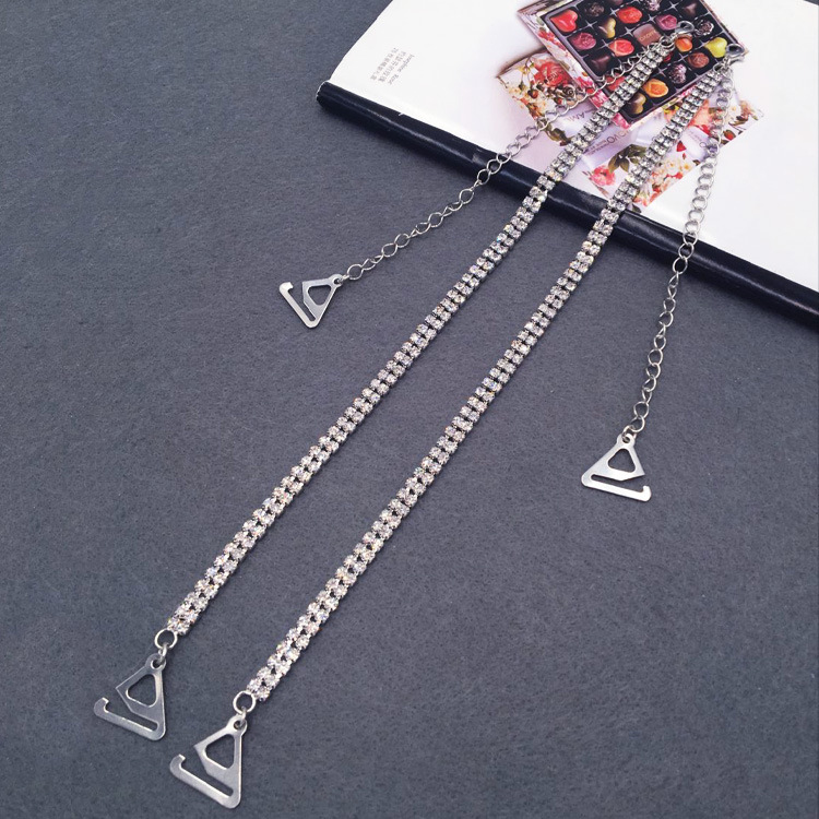 Correa de hombro invisible de verano sexy correa de sujetador invisible correa de sujetador de diamantes de imitación de metal correa de mujer fuera del cuello belleza espalda accesorios de ropa interior