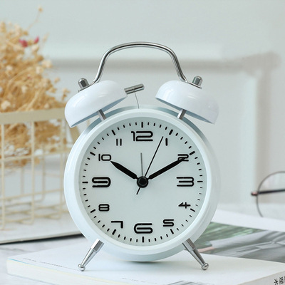 Reloj despertador creativo de cabecera silencioso y simple del dormitorio con luces nocturnas