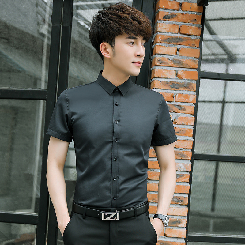 Summer New White Shirt Men's Short-sleeved Business Professional Dress Korean Style Slim-fit Men's Group Buying White Shirt Tooling Summer New White Shirt Men's Short-sleeved Business Professional Dress Korean Style Slim-fit Men's Group Buying White Shirt Tooling