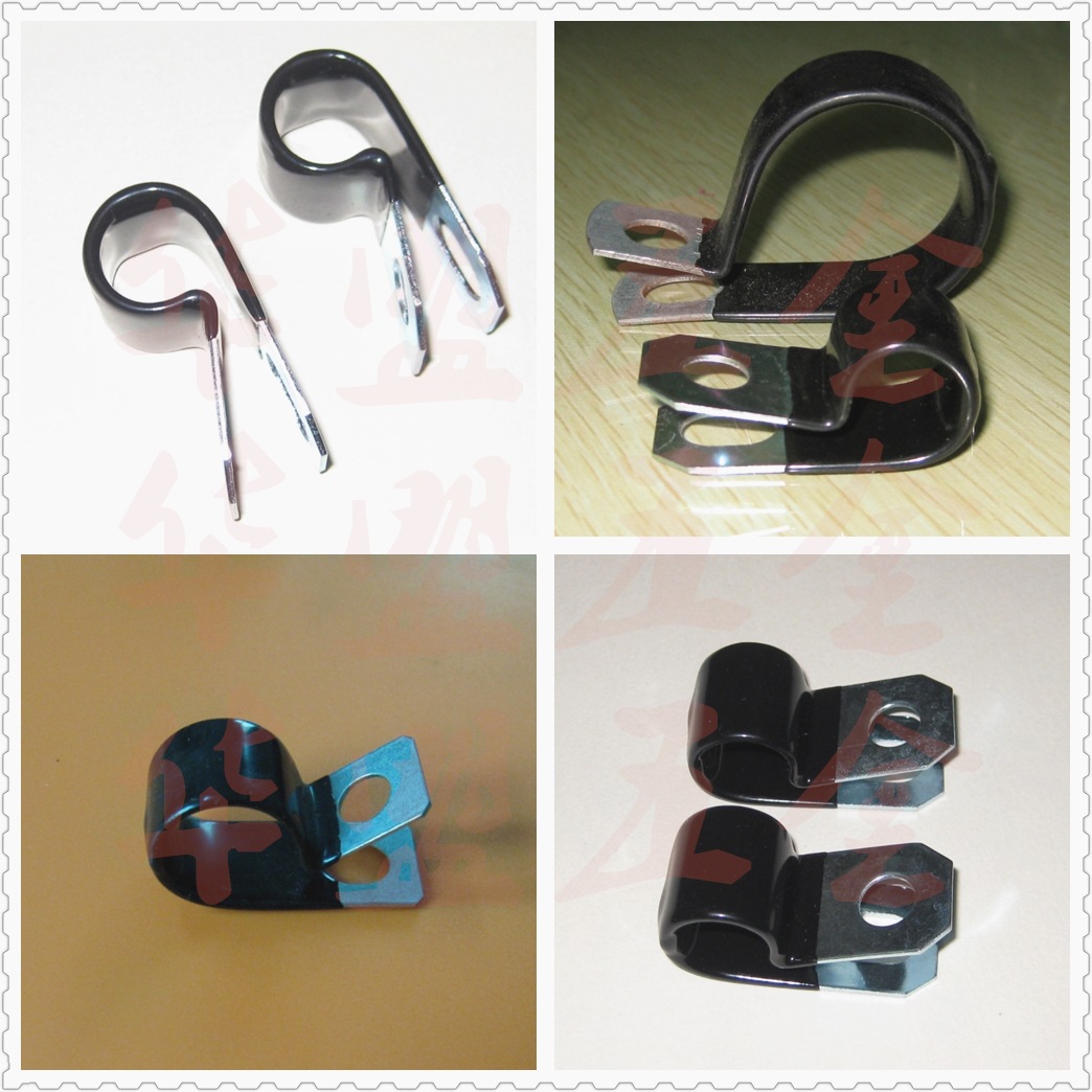 镀锌板浸塑管夹抱箍卡箍固定式R型单耳卡箍1/4英寸规格齐全