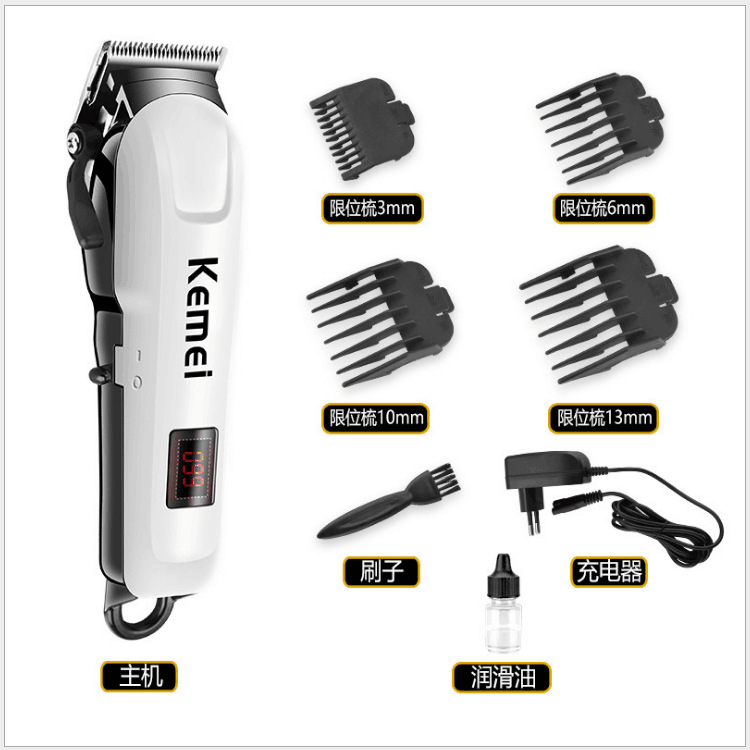 Comei fábrica directa KM-809A cortadora de cabello eléctrica recargable cortadora de cabello eléctrica al por mayor pantalla LCD