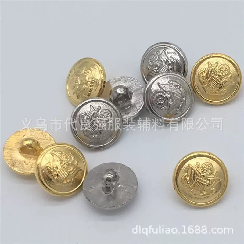 厂家直销仿金属老鹰纽扣 制服保安扣ABS塑料西装开衫高脚扣子