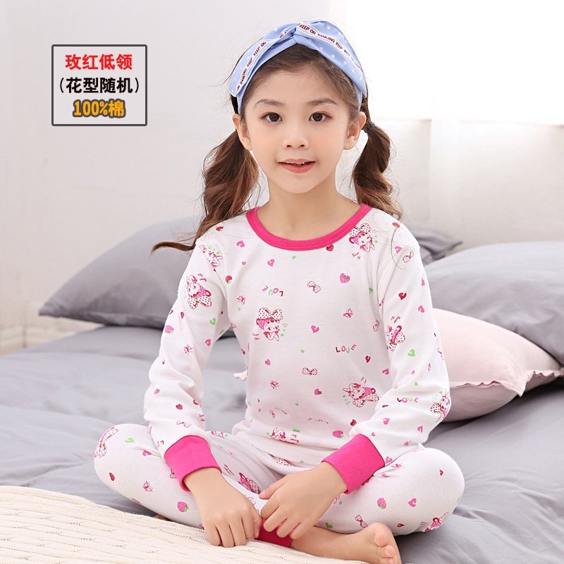 Conjunto de ropa interior para Niños y Niñas Ropa de otoño pantalones largos conjunto de ropa interior para niños pijamas de algodón para niños