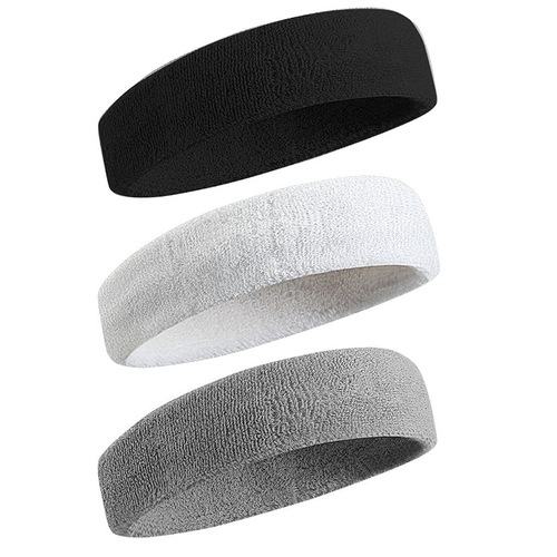 Pure cotton solid color plain pattern light version yoga headband sports sweat absorbent running basketball head protector with logo