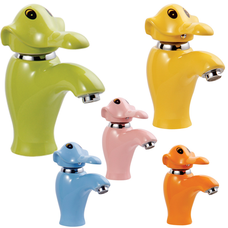 Nueva Promoción kindergarten niños de cerámica cuenca grifo mini fregadero cuenca grifo de dibujos animados