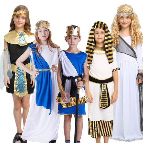 Halloween children's boy heroic Egyptian little warrior costume small Pharaoh prince cosplay costume party dress
