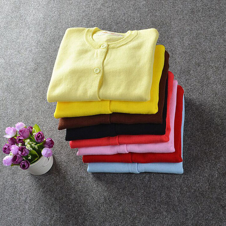 Girls' Knitted Cardigan Spring & Fall Kidsren's Clothing Kidsren's Sweater Outwear Baby Combed Cotton 2024 Autumn Clothing