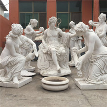 定制汉白石雕人物大型大理石浮雕圆雕校园文化名人雕像欧式雕刻