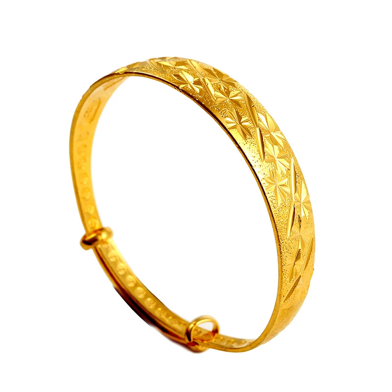 Метеоритная золотая bracelet женская внутренняя и внешняя однотонная медная пластика imitation gold свадебный подарок оптом 12N широкий лиц Pisces