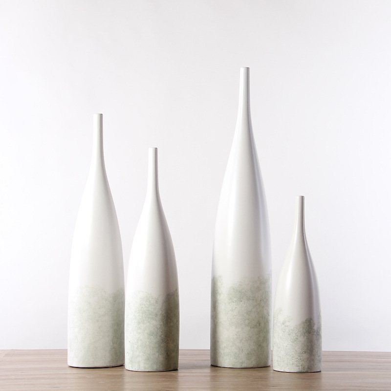 Moderno florero de cerámica decoración simple sala de estar habitación modelo nórdico decoración suave tamaño del hogar flor seca al por mayor