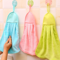 Hangable Kitchen Small Fresh Clean Towel Strong Absorbent Cleaning Cloth No Shedding No Oil Stain Dish Towel