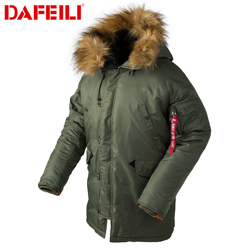 2025 N3B Pilot Air Force Cotton Outwear Men's Cotton Outwear Winter Outwear Hooded Thickeneded Couple Mid-Length Cotton Outwear