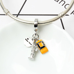 DIY個性小黃汽車吊墜手鍊串珠配件優調New world自由女神掛件配飾