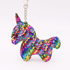 Retroreflective double-sided nail sequins, keychain, unicorn, wholesale