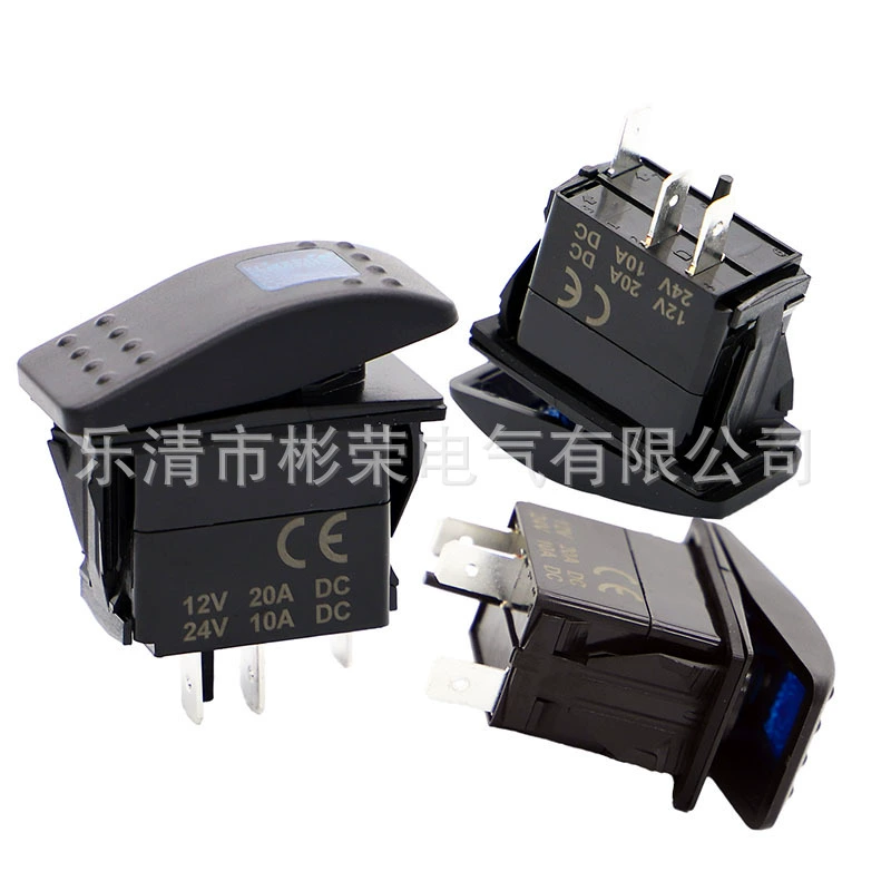 12 В/24 В водонепроницаемый автомобильный яхт, светодиодный модифицированный переключатель, 3-контактный панельный переключатель, кулисный переключатель в форме лодки