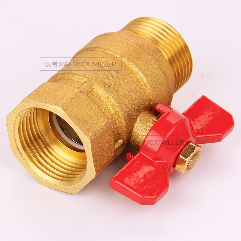 超加厚黃銅球閥 內外絲蝶柄4分6分1寸自來水閘閥鍋爐閥門米勒直銷