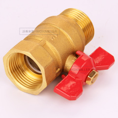 超加厚黃銅球閥 內外絲蝶柄4分6分1寸自來水閘閥鍋爐閥門米勒直銷