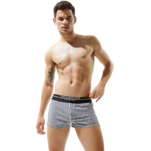 Hibbing SEOBEAN new men's underwear fashion home shorts European and American men's woven cotton shorts manufacturer wholesale