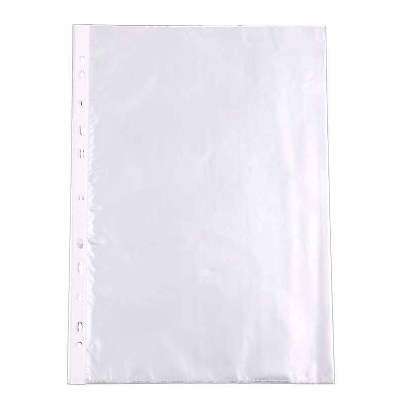 Bolsa de archivos Youmi W11001C Bolsa de protección de archivos de 11 agujeros Bolsa de información de hojas sueltas transparente de plástico A4