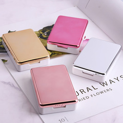 鏡面兩副裝隱形眼鏡盒伴侶盒 電鍍美瞳護理盒隱形盒T8062