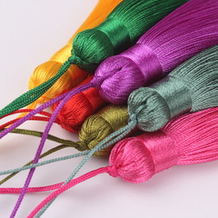 Tassel manufacturer wholesale 8cm short fat tassel supple vertical ice silk tassel tassel bookmark clothing tassel tassel