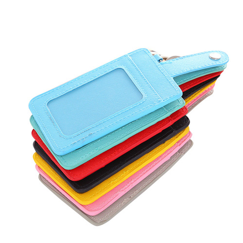 Factory direct sales solid color three card slot small card set meal card bus subway transportation card set key chain accessories card bag