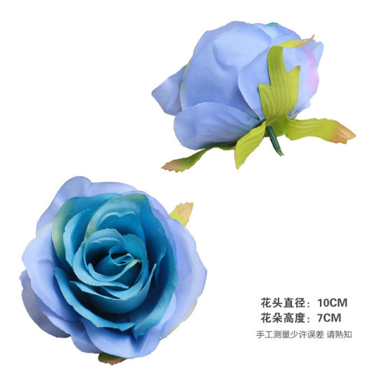 Factory hot sale simulation rose flower head wedding Christmas DIY flower wall decoration flower artificial fake flower silk cloth bouquet