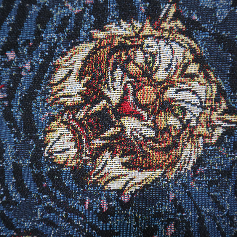 厂家直销提花面料涤棉材质沙发窗帘布爆款东南亚风格老虎头