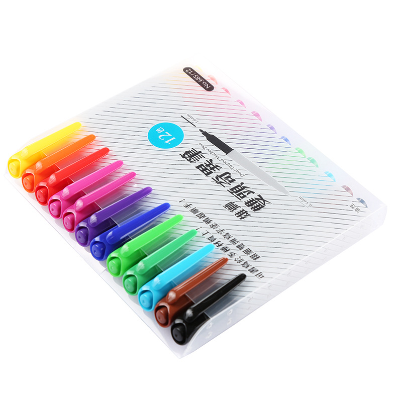 Male lion 12 -color double -headed oil -based strange pen hook line…