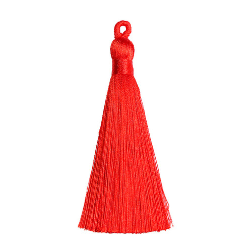 8cm hoop tassel tassel Chinese knot bookmark fan hanging tassel polyester artificial ice silk coil DIY small tassel tassel