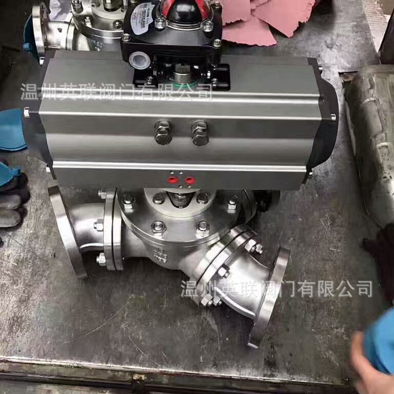 气动Y型三通法兰球阀气控三通分料阀 换向阀 品质保障