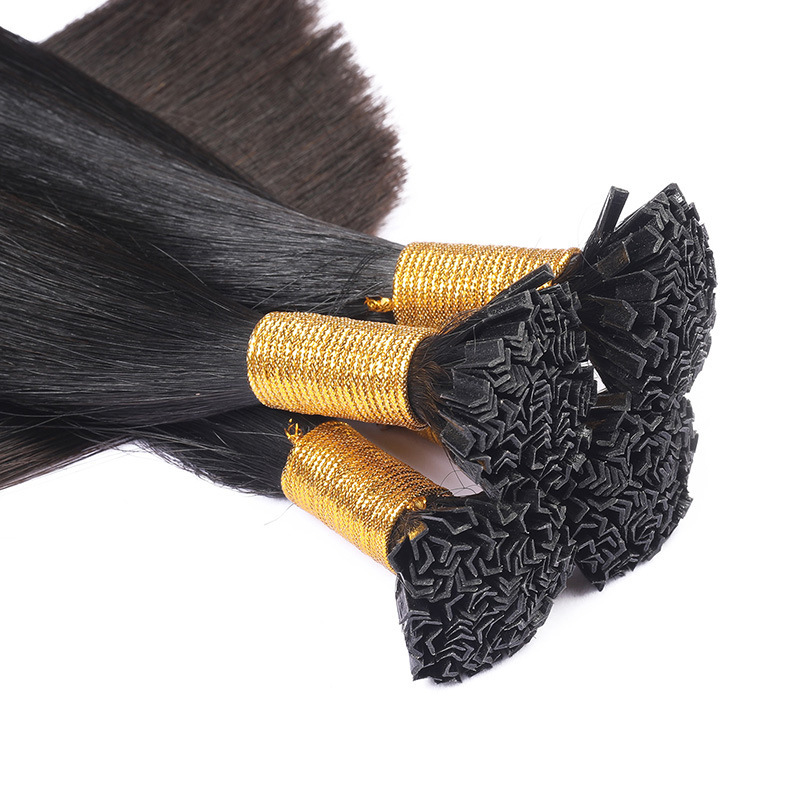 Factory wholesale nail hair extensions v-shaped hair extensions flat hair extensions wigs real hair flat hair v-shaped hair extensions real hair