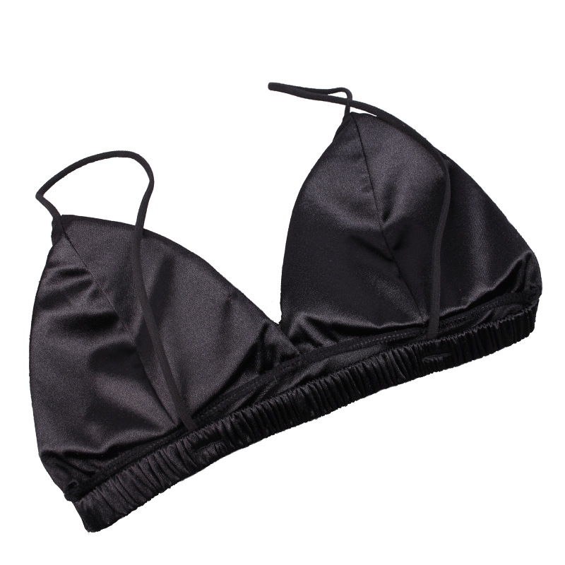 Europa y América sexy bikini Correa tubo superior delgada correa de hombro pequeño sujetador elástico belleza espalda profunda V envuelto pecho ropa interior para mujeres