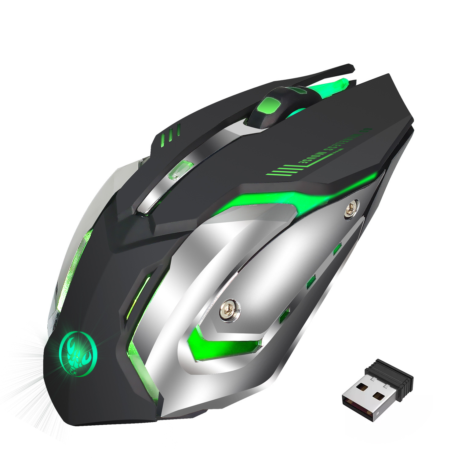 Mouse gaming wireless ricaricabile 2.4g con luci rgb_voghion.com
