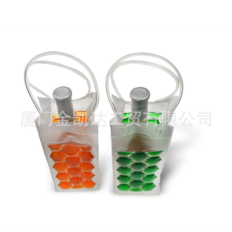 供应红酒PVC袋手提红酒冰袋冷藏红酒袋PVC凝胶冰酒包装袋子