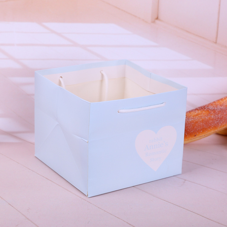 白卡纸袋定做 服装购物袋手提袋实用礼品袋浅蓝色纸袋定制印logo