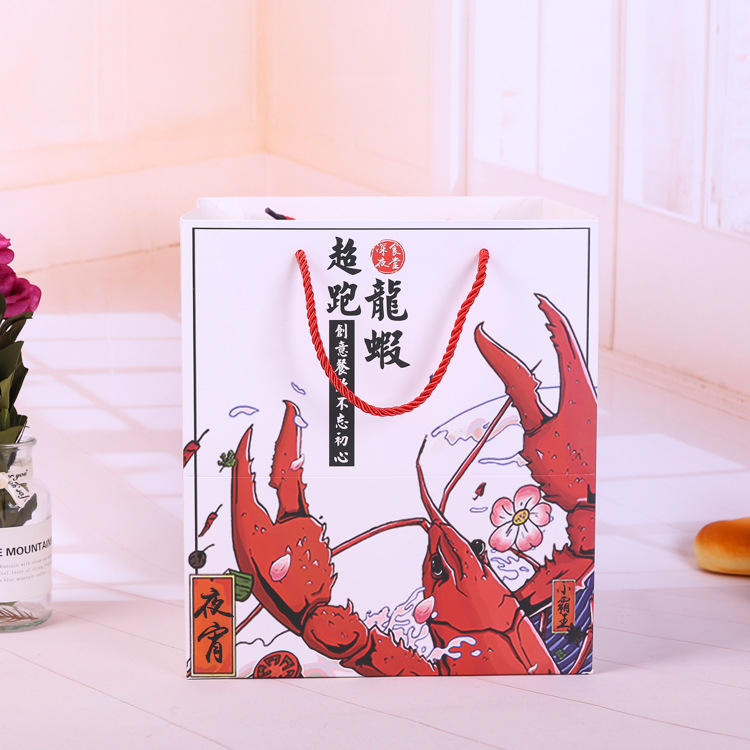 创意牛皮纸服装包装袋 广告袋包装纸袋 食品快餐手提袋 可印logo