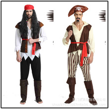 万圣节成人男款加勒比海盗服 海盗派对cosplay服化妆舞会服