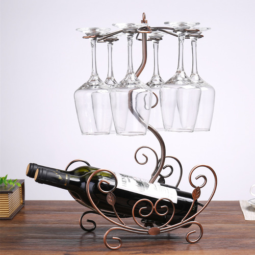 European-style wine rack iron hanging cup rack wine rack hanging cup rack upside-down wine glass rack hanging wine accessories