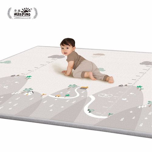 Huaying baby double-sided non-slip crawling play mat for infants and toddlers living room odorless waterproof and dirt-resistant children's crawling floor mat