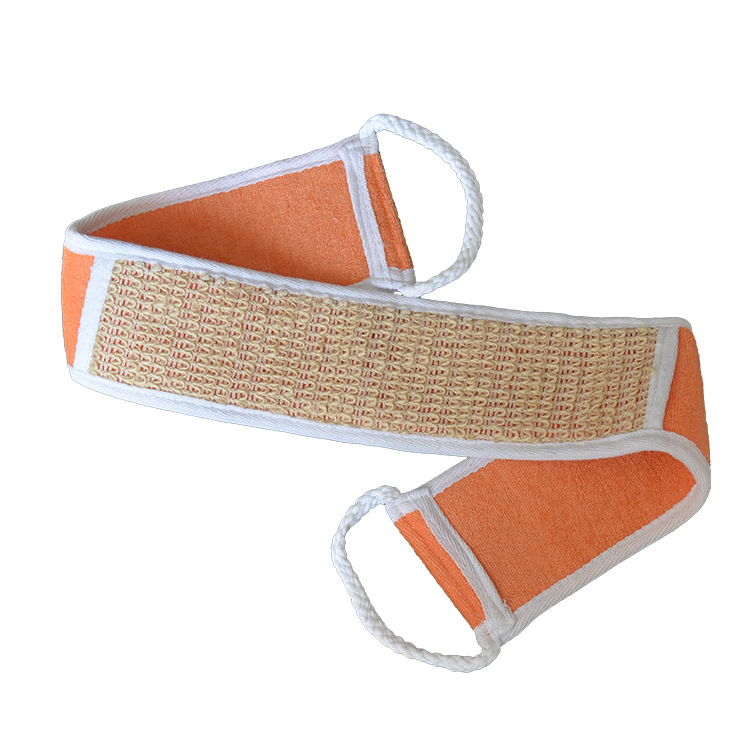 Ahui Baño de algodón y lino larga tira de baño de doble cara baño trasero Internet celebridad engrosada Toalla de baño casa tira hacia atrás Tira larga