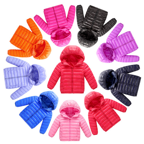  new warm cotton jackets for small and medium-sized children, boys and girls, autumn and winter children's lightweight down cotton clothes