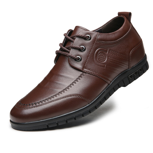 New men's shoes with increased inner height invisible business casual cowhide men's single shoes cotton shoes wholesale dropshipping